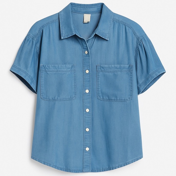 Michael Kors Chambray Sleeveless Button Down Shirt XL - Picture 1 of 5